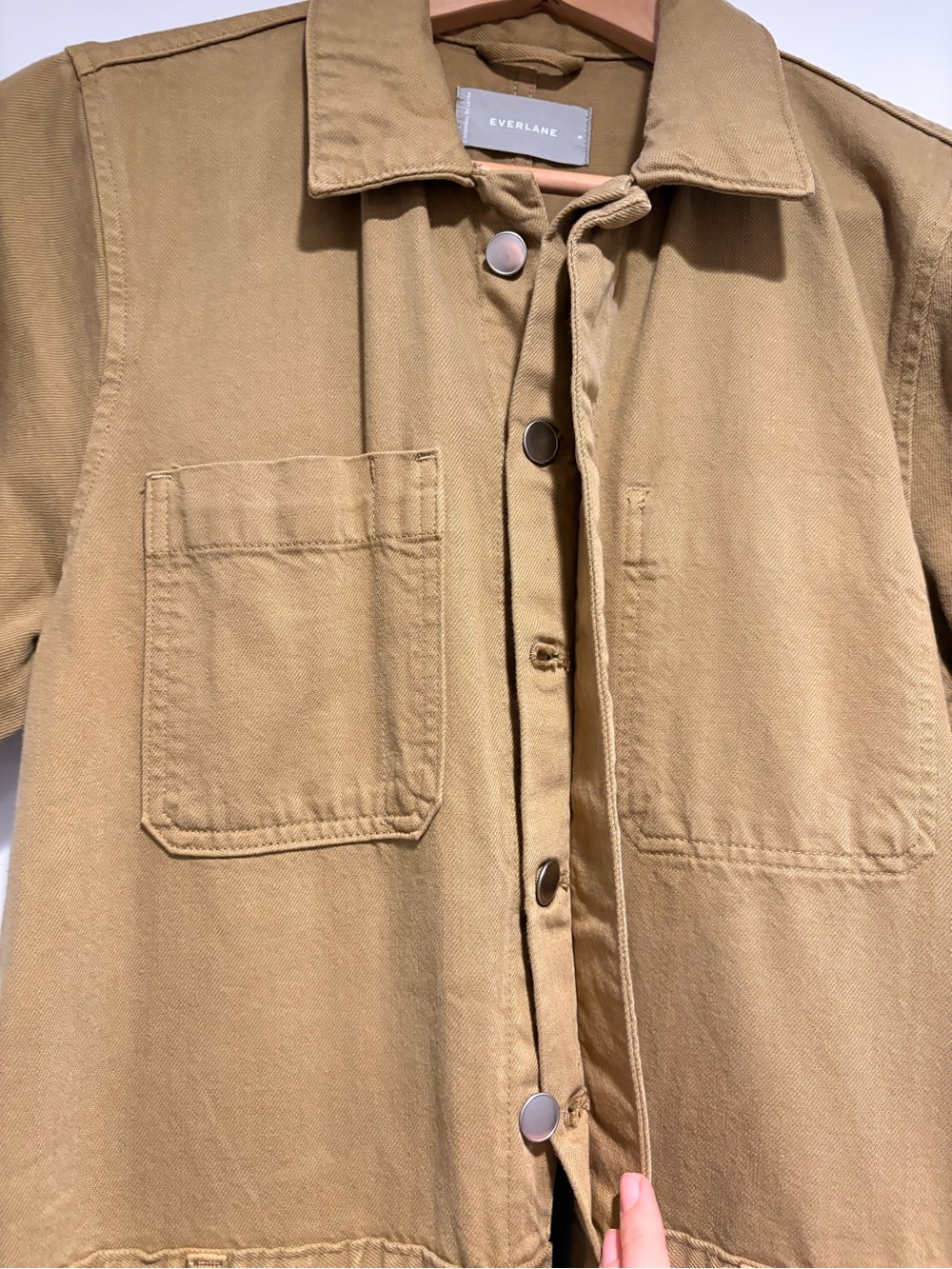 EVERLANE The Supersoft Jean Coverall in Spring Fennel NWOT - Picture 3 of 5